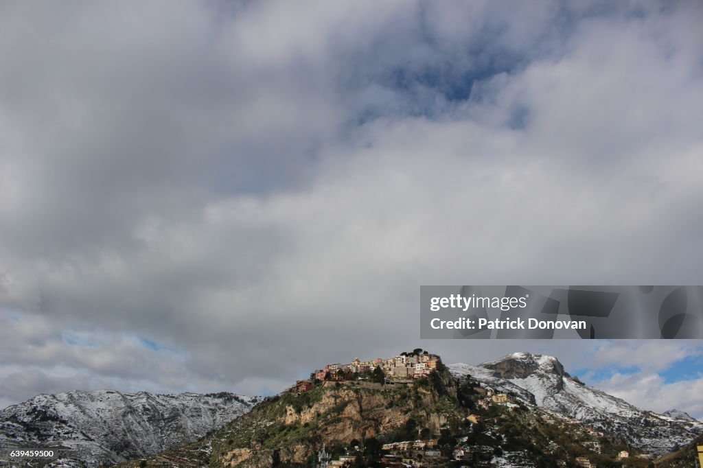 View of Castelmola, Sicily, Italy