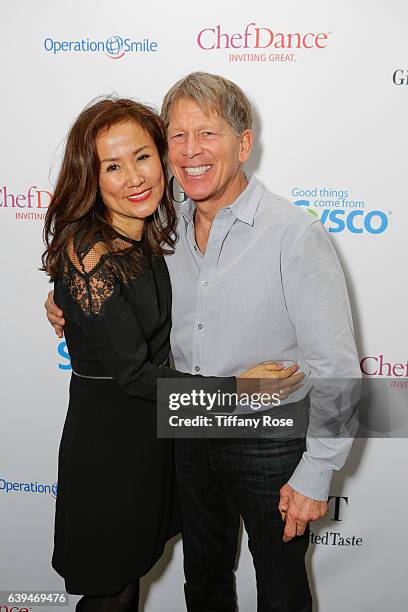 Host Mimi Kim and Kenny Griswold attend ChefDance sponsored by Sysco and GiftedTaste on January 21, 2017 in Park City, Utah.