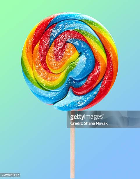 rainbow candy lolipop - lecca lecca foto e immagini stock
