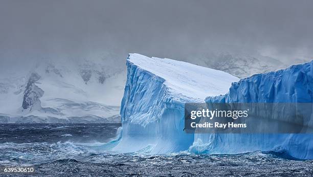 iceberg masivo flotando en la antártida - antarctica fotografías e imágenes de stock