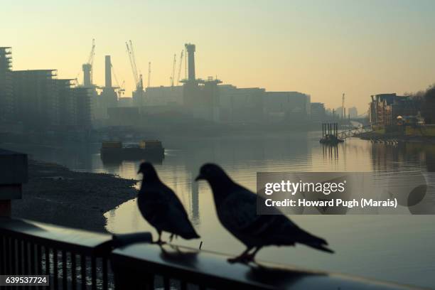 vauxhall riverside - london's 'venice' upon thames - river thames shape stock pictures, royalty-free photos & images