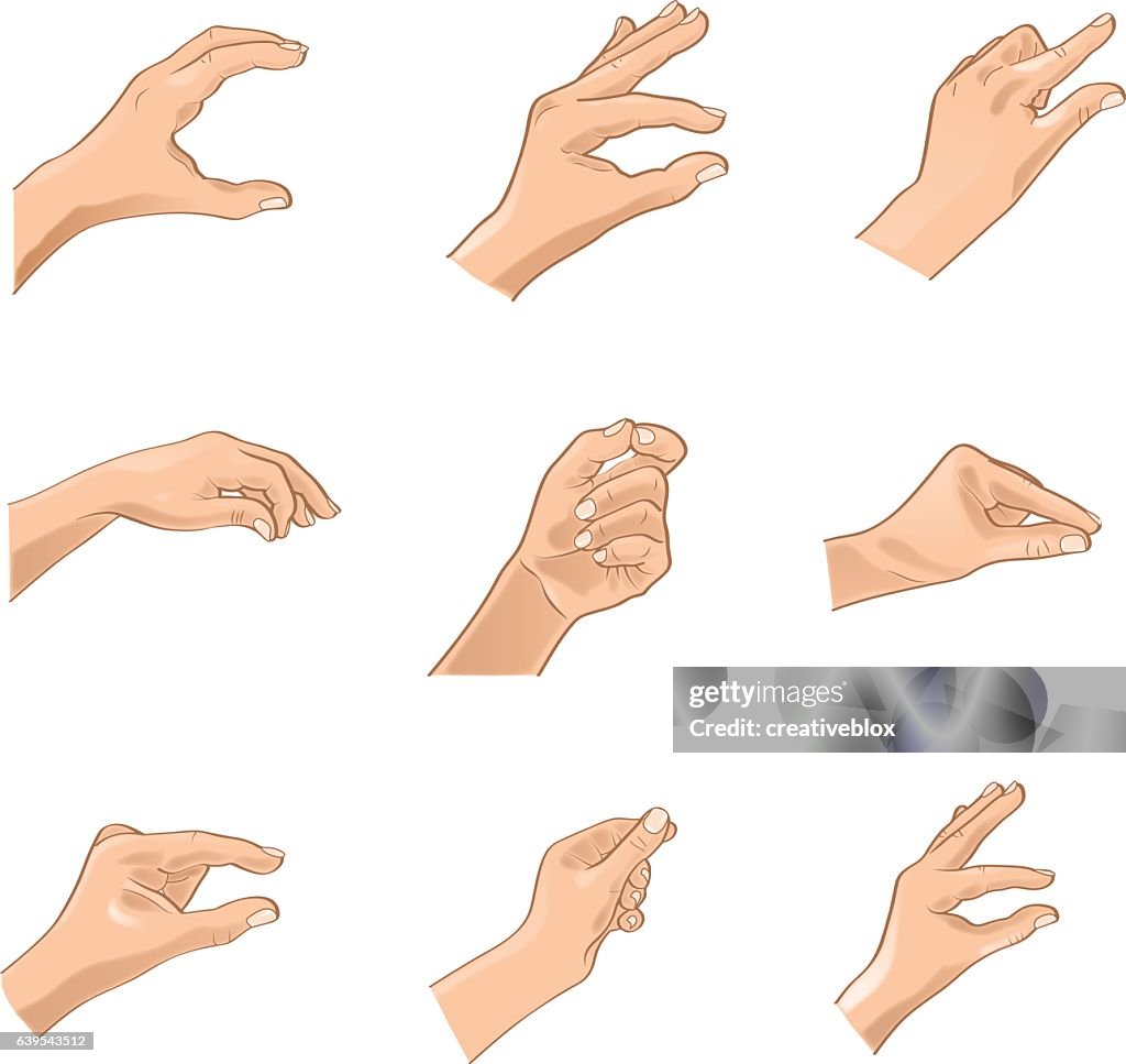 Hand Gestures -Adjustable Illustration (Vector)