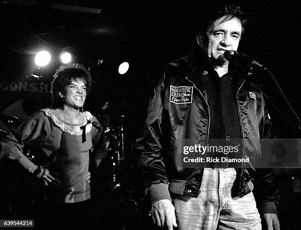 Rosanne Cash and Johnny Cash perform at The MoonShadow Saloon in Atlanta Georgia October 19, 1982