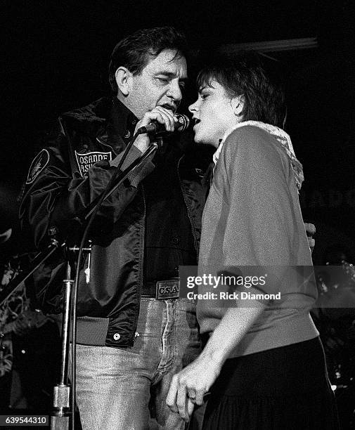 Rosanne Cash and Johnny Cash perform at The MoonShadow Saloon in Atlanta Georgia October 19, 1982