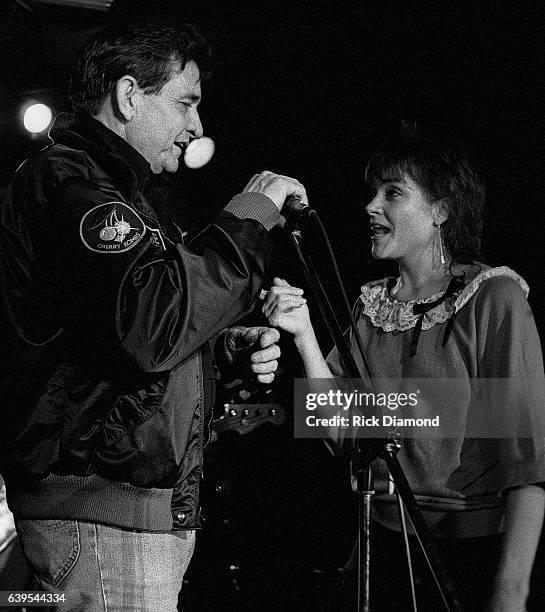 Rosanne Cash and Johnny Cash perform at The MoonShadow Saloon in Atlanta Georgia October 19, 1982