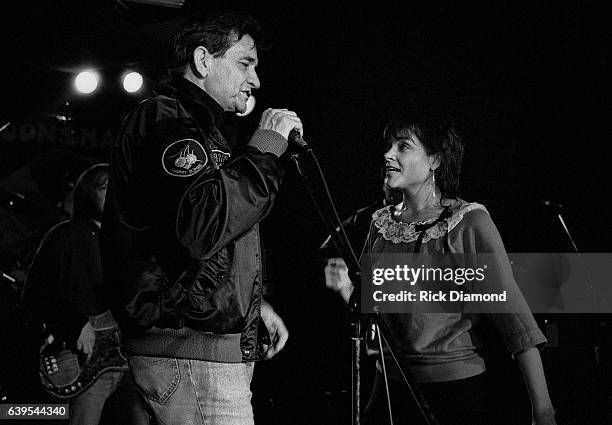 Rosanne Cash and Johnny Cash perform at The MoonShadow Saloon in Atlanta Georgia October 19, 1982