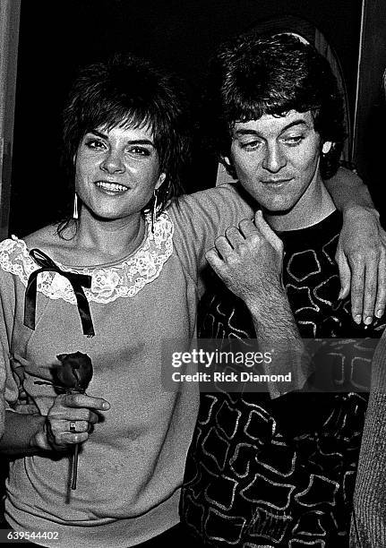 Rosanne Cash and Rodney Crowell backstage after performing at The MoonShadow Saloon in Atlanta Georgia October 19, 1982
