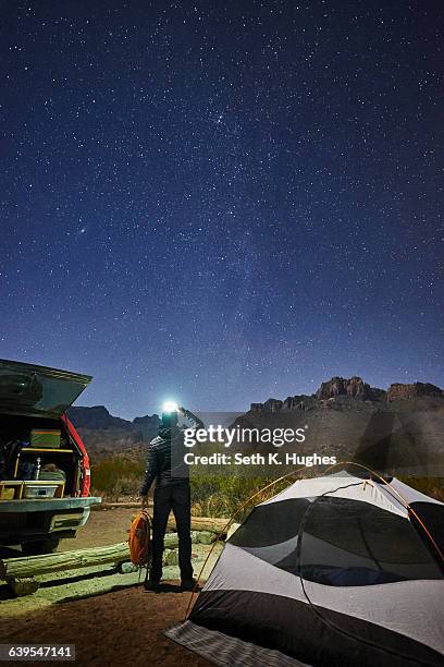 stargazer, big bend national park, texas - big bend national park stock pictures, royalty-free photos & images