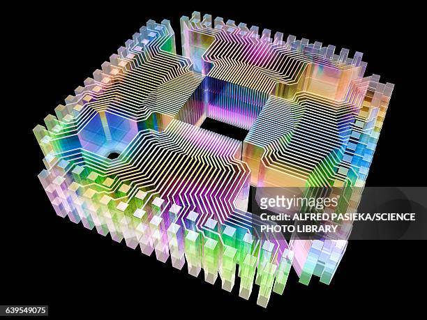 quantum computer, electronic circuitry - alfred stock illustrations