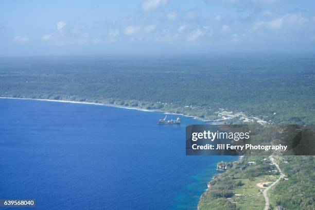 niue island from the air - niue island stockfoto's en -beelden