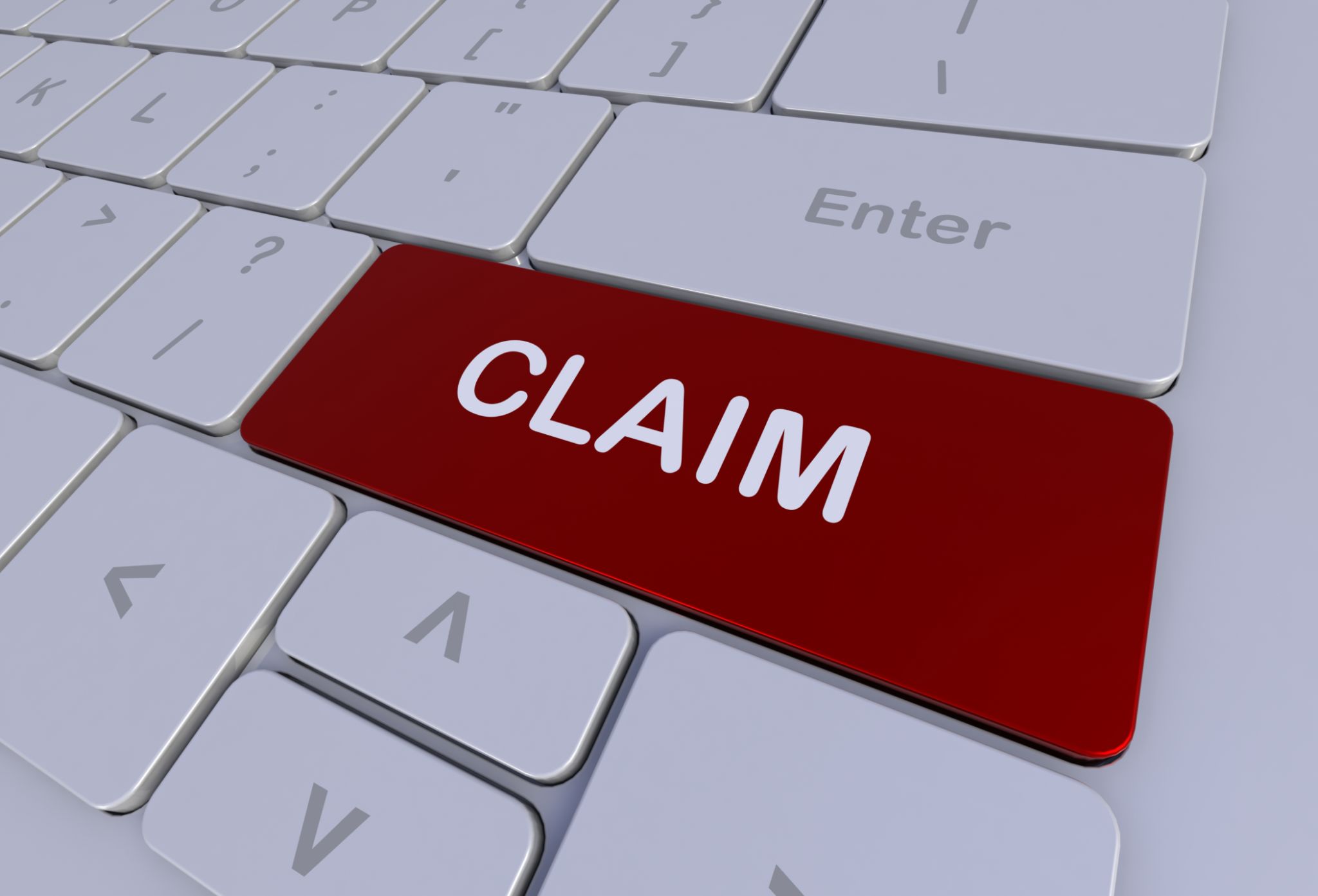 CLAIM, message on keyboard CLAIM, message on keyboard