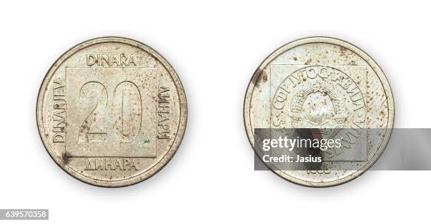 currency metal coin macro photo with white background - dinar stock pictures, royalty-free photos & images