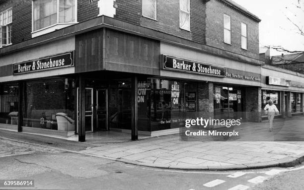 Barker & Stonehouse furniture shop. 1st July 1987.