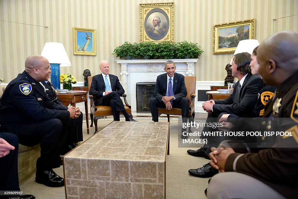 President Barack Obama meets with rank-and-file law enforcement officials - DC