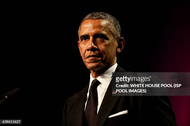 President Barack Obama delivers remarks at the Congressional Black Caucus Foundation's 45th Annual Legislative Conference Phoenix Awards Dinner at...