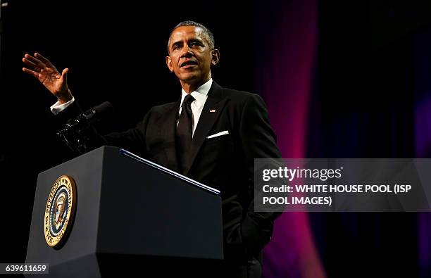 President Barack Obama delivers remarks at the Congressional Black Caucus Foundation's 45th Annual Legislative Conference Phoenix Awards Dinner at...