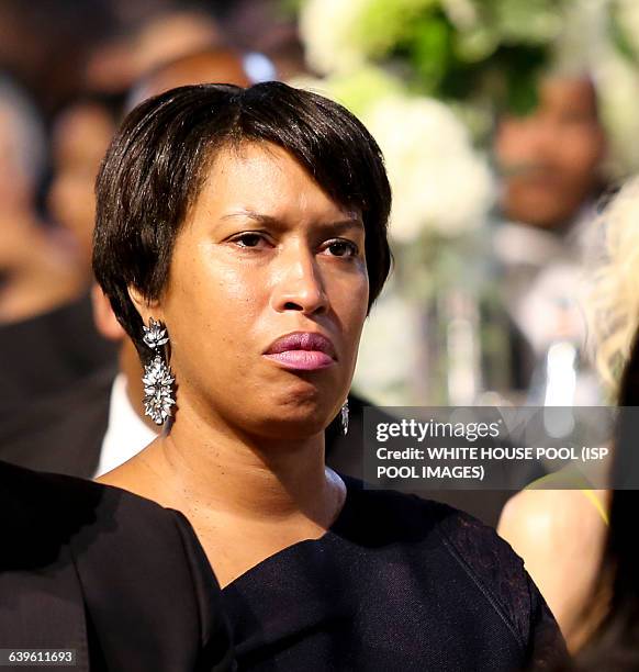 Washington DC mayor Muriel Bowser listens to a speaker at the Congressional Black Caucus Foundation's 45th Annual Legislative Conference Phoenix...