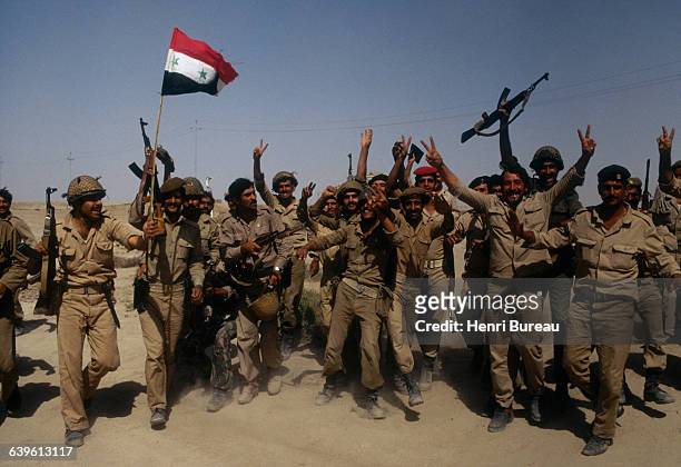 Iraqi soldiers during the war between Iran and Iraq.