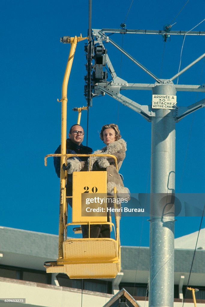 French Politican Jacques Chirac and His Wife Bernadette