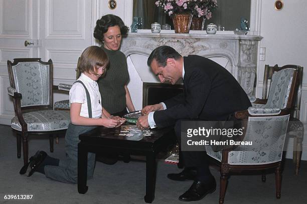 French Prime Minister Jacques Chirac with his wife, Bernadette, and their daughter Claude.
