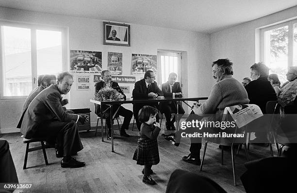 Jacques Chirac in Correze during his campaign for parliamentary elections.