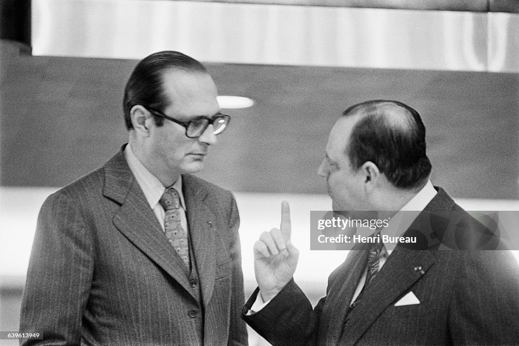 French Politicians Jacques Chirac and Raymond Barre