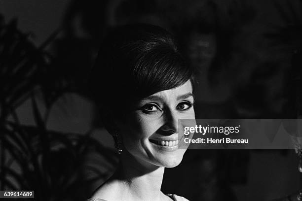 Actress Audrey Hepburn in Paris for the Nuit du Cinema.