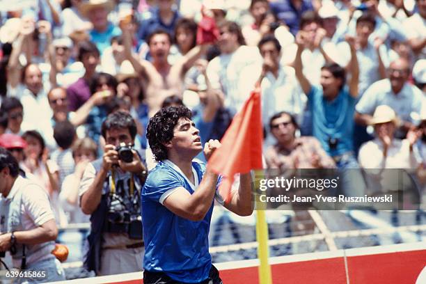 Argentina's Diego Maradona during the 1986 FIFA World Cup quarter finals against England. Argentina won 2-1.