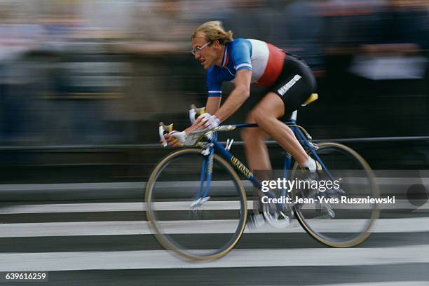 French road racing cyclist Laurent Fignon, winner of the 1984 French National Road Race Championships.