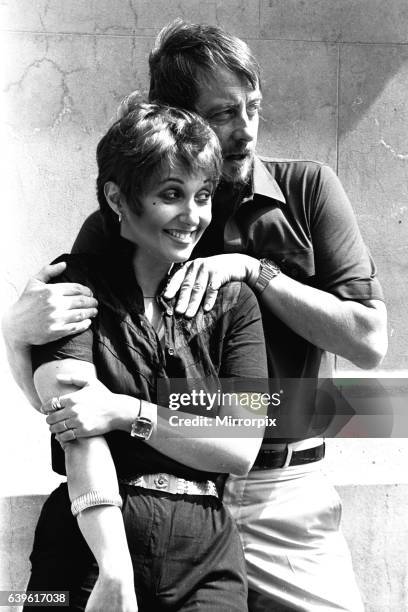 Adrienne Posta and Derek Fowlds at the Theatre Royal, Newcastle where they are appearing in The Norman Conquest on 3rd August 1981.