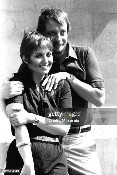 Adrienne Posta and Derek Fowlds at the Theatre Royal, Newcastle where they are appearing in The Norman Conquest on 3rd August 1981.