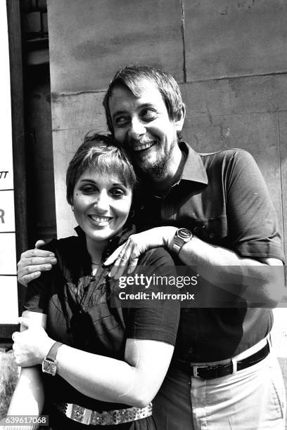 Adrienne Posta and Derek Fowlds at the Theatre Royal, Newcastle where they are appearing in The Norman Conquest on 3rd August 1981.