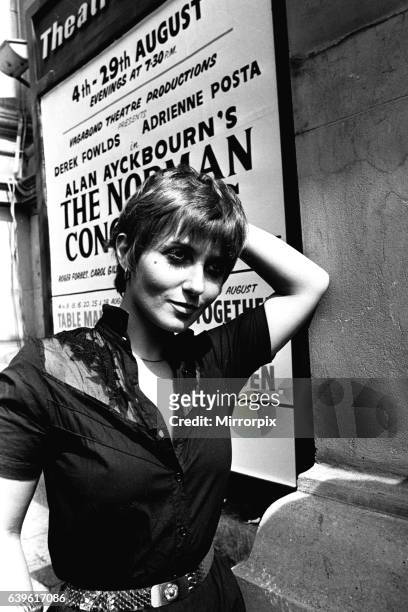 Adrienne Posta at the Theatre Royal, Newcastle where they are appearing in The Norman Conquest on 3rd August 1981.