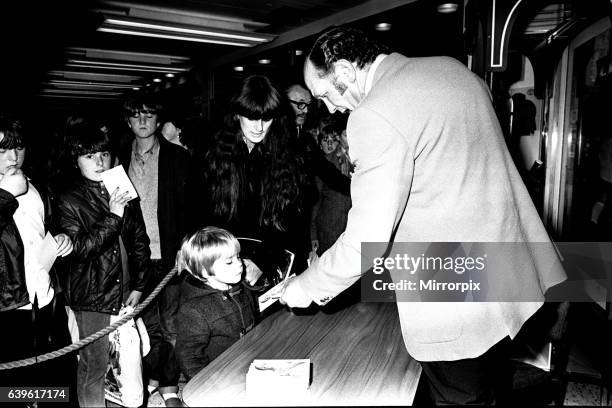 Boxer Henry Cooper visited British Home Stores in Newcastle on 22nd October 1980 to sign autographs and promote Brut aftershave.