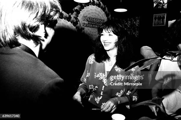 Singer Kate Bush at Virgin Records in Eldon Square, Newcastle signing autographs on the 10th September 1980.