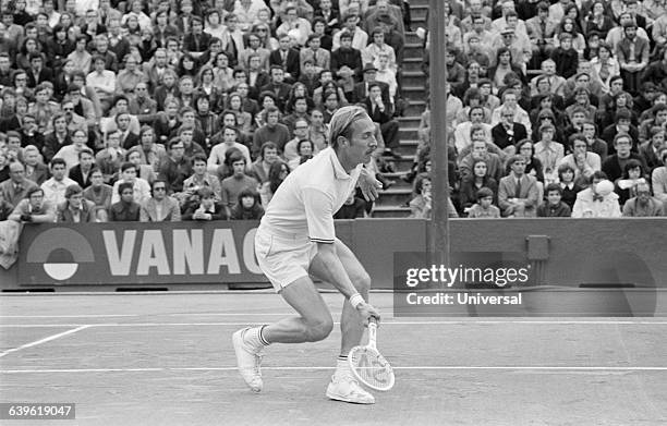 American player Stan Smith during the 1972 Roland Garros French Open.