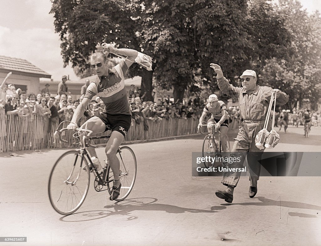Andre Darrigade Racing During 1956 Tour de France