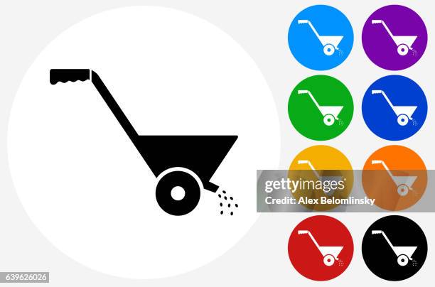 fertilizer icon on flat color circle buttons - fertilizer stock illustrations