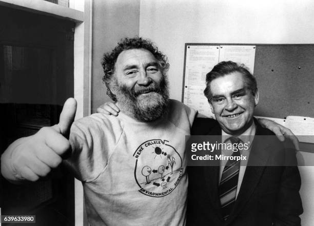 Botanist David Bellamy in Durham on 28th January, 1983 with Mastermind inquisitor Magnus Magnusson to take part in the radio panel game Animal,...