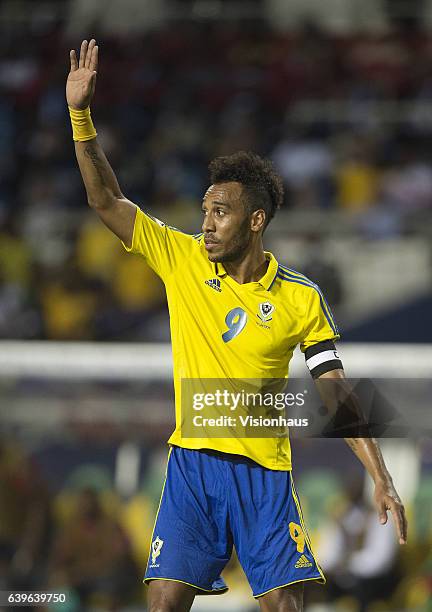 Of Gabon during the Group A match between Cameroon and Gabon at Stade de L'Amitie on January 22, 2017 in Libreville, Gabon.