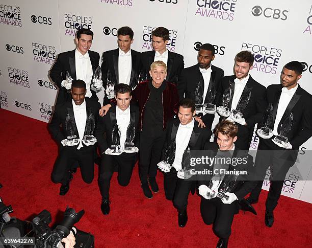 Ellen DeGeneres poses at the People's Choice Awards 2017 at Microsoft Theater on January 18, 2017 in Los Angeles, California.