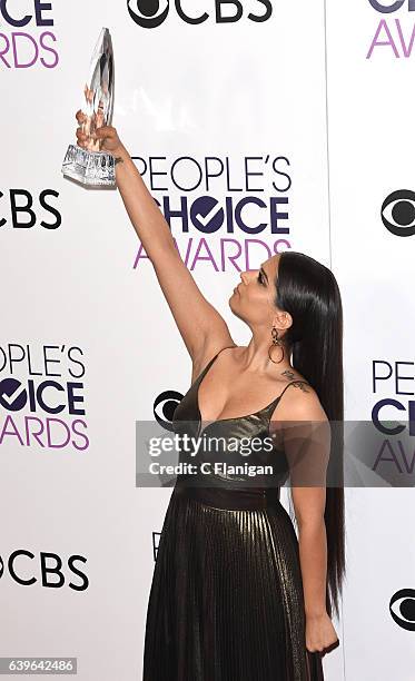 Lilly Singh poses at the People's Choice Awards 2017 at Microsoft Theater on January 18, 2017 in Los Angeles, California.