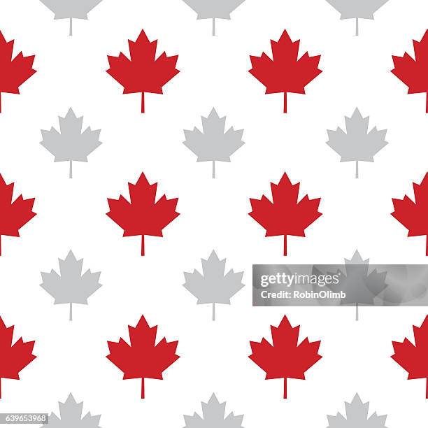 maple leaves seamless pattern - canada day pattern stock illustrations