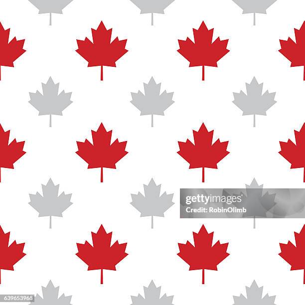 maple leaves seamless pattern - kanada stock illustrations