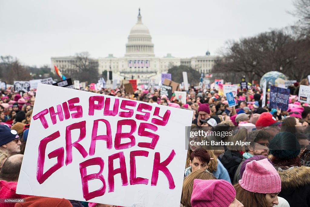 Demonstrators At Women's March on Washington
