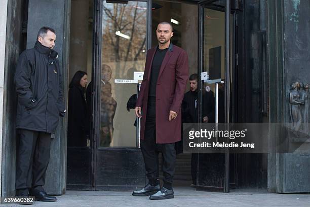 Actor Jesse Williams attends the Lanvin show at Palais de Tokyo on January 22, 2017 in Paris, France.