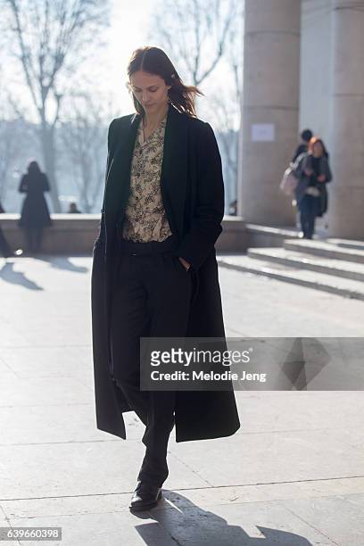Aymeline Valade attends the Lanvin show at Palais de Tokyo on January 22, 2017 in Paris, France.