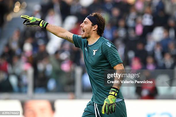 Federico Marchetti of SS Lazio issues instructions during the Serie A match between Juventus FC and SS Lazio at Juventus Stadium on January 22, 2017...