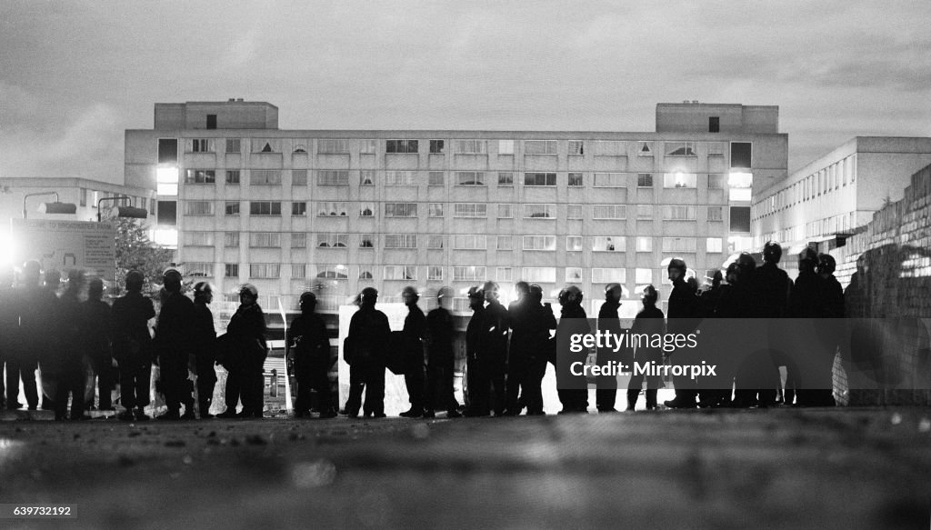 Aftermath of the riots which broke out in the Broadwater Farm estate in Tottenham, North London