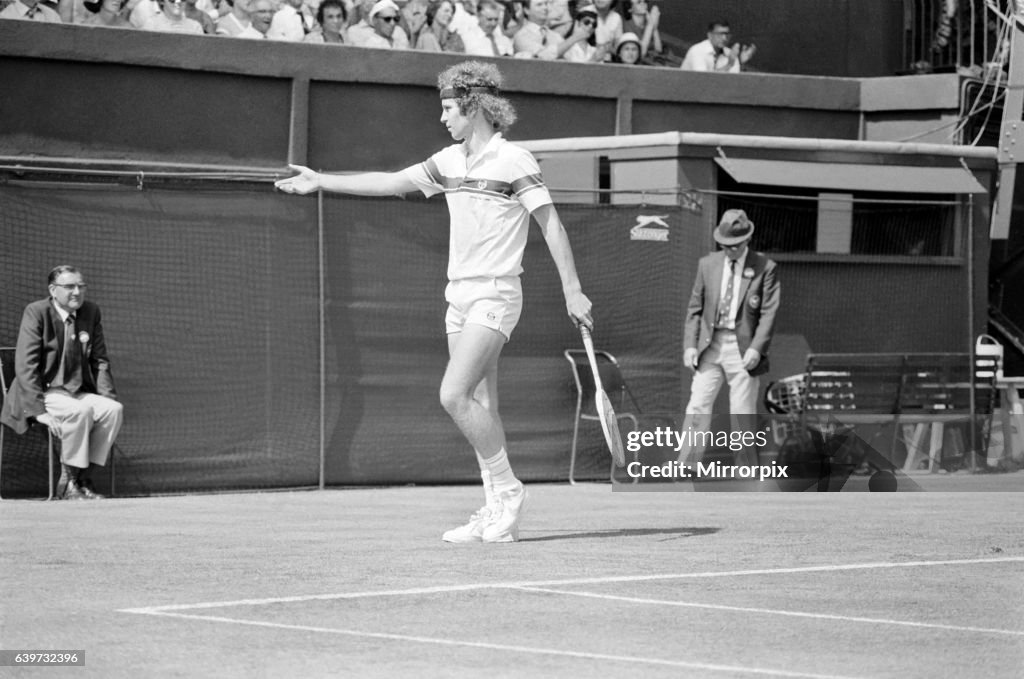 John McEnroe v Tom Gullikson, first round match at Wimbledon on Court Number One, Monday 22nd June 1981